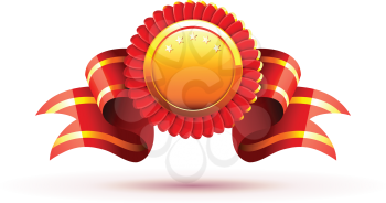 Royalty Free Clipart Image of a Red Badge