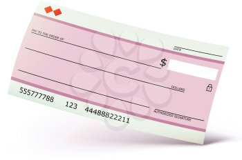 Royalty Free Clipart Image of a Blank Check