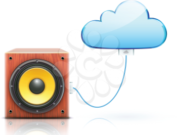 Royalty Free Clipart Image of a Cloud Storage Concept