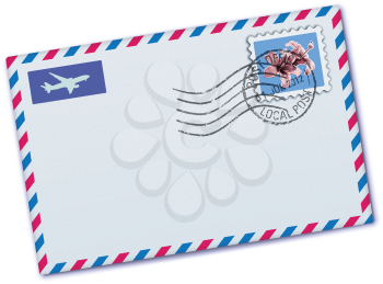 Royalty Free Clipart Image of an Airmail Envelope