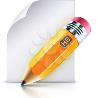 Royalty Free Clipart Image of a Pencil and Notes