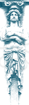 Royalty Free Clipart Image of a Female Statue