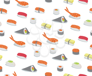 Royalty Free Clipart Image of a Sushi Background