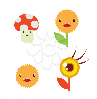 Royalty Free Clipart Image of Fun Nature Elements
