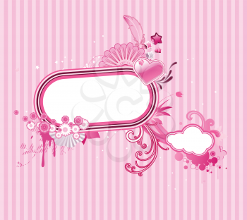 Royalty Free Clipart Image of a Pink Frame
