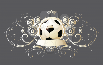 Royalty Free Clipart Image of a Soccer Ball Emblem
