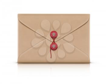 Vector illustration of realistic manila envelope isolated on a white background