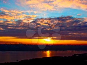 Royalty Free Photo of a Sunset Over Water