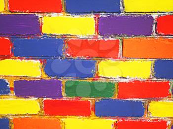 Royalty Free Photo of a Colorful Brick Wall