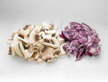 Royalty Free Photo of Mushrooms and Onions