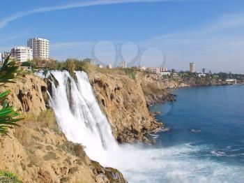 Royalty Free Photo of the Waterfall Duden at Antalya