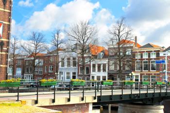 A typical Dutch landscape of the town. Gorinchem,  Netherlands