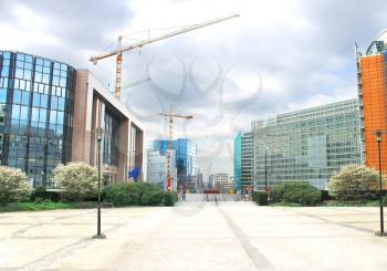 New buildings in Brussels. The European Parliament, Belgium 
