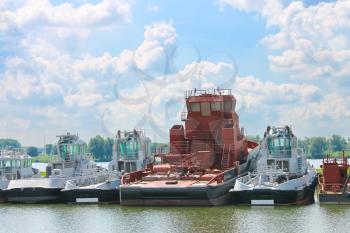 New tugboats at a Dutch shipyard. Netherlands