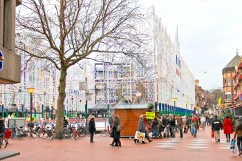 People in line for the ice rink in the Dutch city of Eindhoven. Netherlands