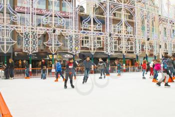 People skate on the rink in the Dutch city of Eindhoven. Netherlands