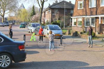 Children play on the streets of Gorinchem. Netherlands