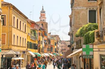 VENICE, ITALY - MAY 06, 2014: People on the street in Venice, Italy 