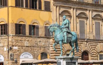 FLORENCE, ITALY - MAY 08, 2014: Equestrian statue of Cosimo de 'Medici. Florence, Italy