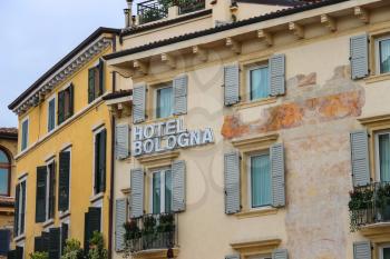 VERONA, ITALY - MAY 7, 2014: Bologna hotels in Verona, Italy