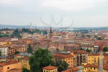Red roofs of the city center. Verona, Italy