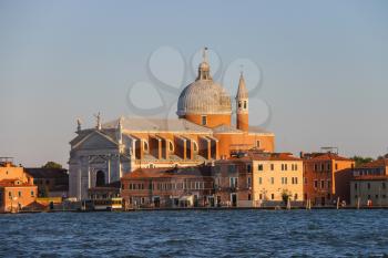 Venice, Italy - August 13, 2016: View of Venice from Giudecca Canal