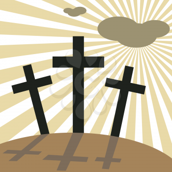 Royalty Free Clipart Image of a Good Friday Easter Day Crosses