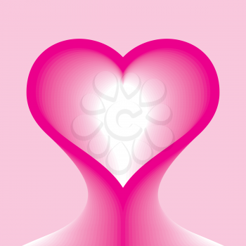Royalty Free Clipart Image of a Heart on a Pink Background