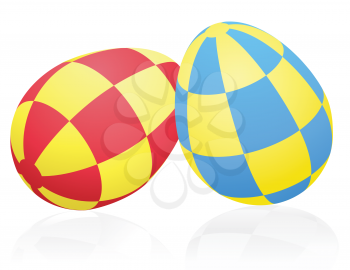 Eggs decorated by rectangular ornament. Abstract easter illustration.