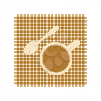 coffee cup spoon icon vector illustration