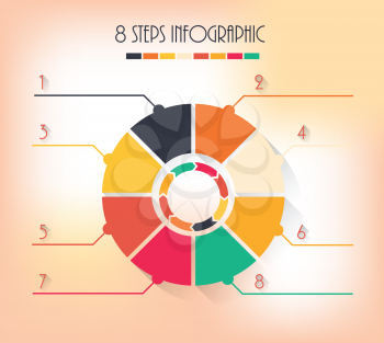 color arrows circles 8 steps infographic business vector template