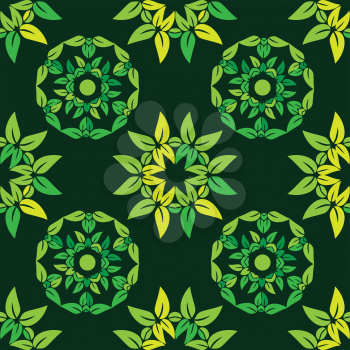 green leaves summer seamless pattern vector illustration