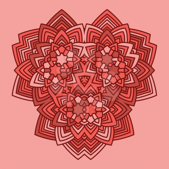 abstract red color flower mandala style vector illustration