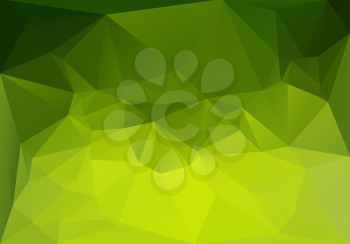 Magic green background. Low polygonal vector horizontal illustration. Low-poly abstract triangle backdrop. Summer greenish colors decoration.