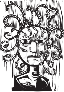 Royalty Free Clipart Image of the Greek Gorgon Medusa