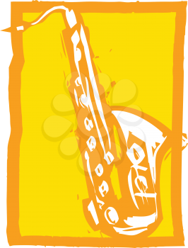 Royalty Free Clipart Image of a Saxophone