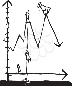 Royalty Free Clipart Image of a Line Graph