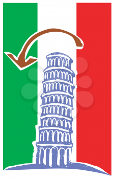 Royalty Free Clipart Image of The Leaning Tower of Pisa Italy