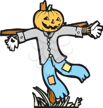 Royalty Free Clipart Image of a Scarecrow 