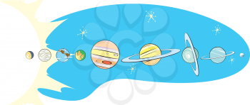 Royalty Free Clipart Image of a
Planets and Stars