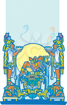 Royalty Free Clipart Image of a Reclining Mayan 