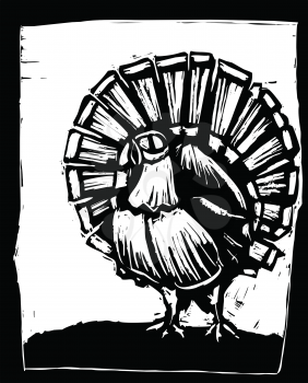 Royalty Free Clipart Image of a Wild Turkey