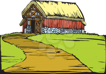 Royalty Free Clipart Image of a Barn