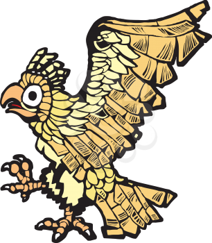 Royalty Free Clipart Image of an Aztec Eagle