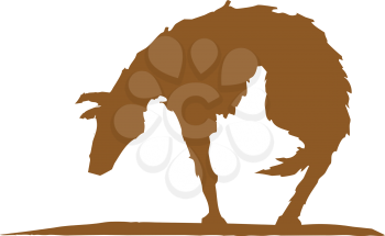 Royalty Free Clipart Image of a Silhouette of a Dog