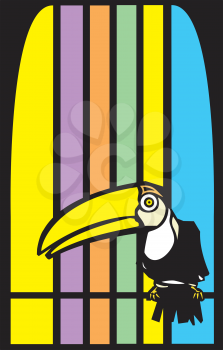 Royalty Free Clipart Image of a Tropical Toucan Bird