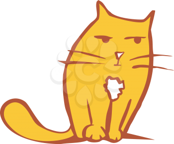 Royalty Free Clipart Image of an Orange Cat
