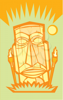 Royalty Free Clipart Image of a Tiki Man
