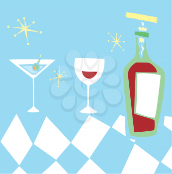 Royalty Free Clipart Image of Alcoholic Drinks