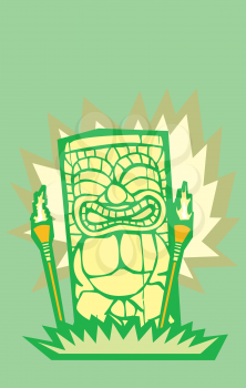 Royalty Free Clipart Image of a Tiki Head